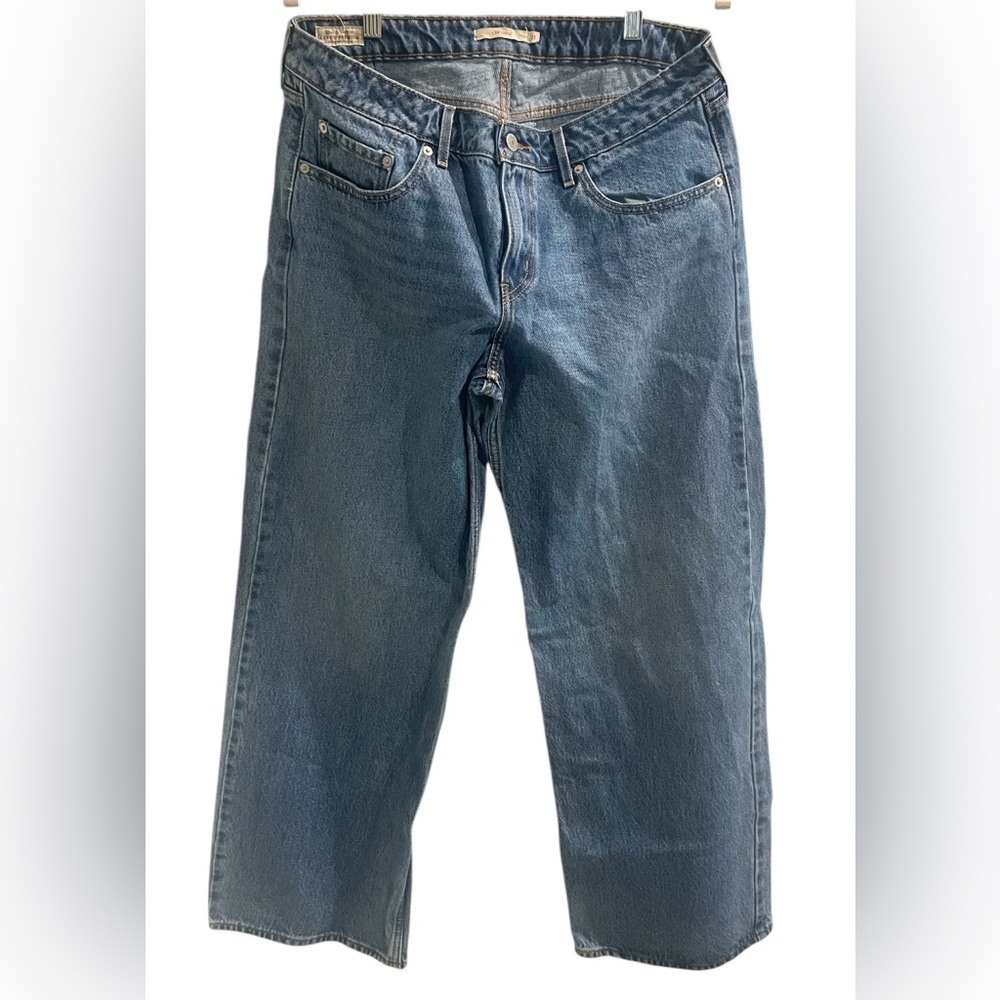 Levi's Wide Leg Flare Jeans in Classic Blue Denim